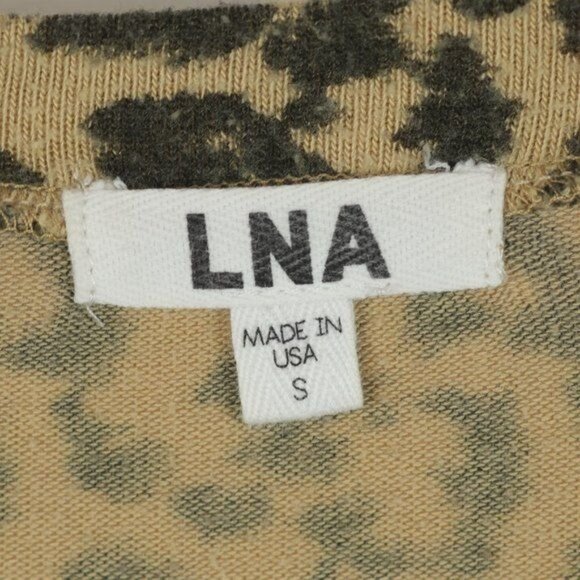 LNA Women's Small Black & Tan Animal Print V-Neck Cutout Tight Knit Sweater - Picture 5 of 7